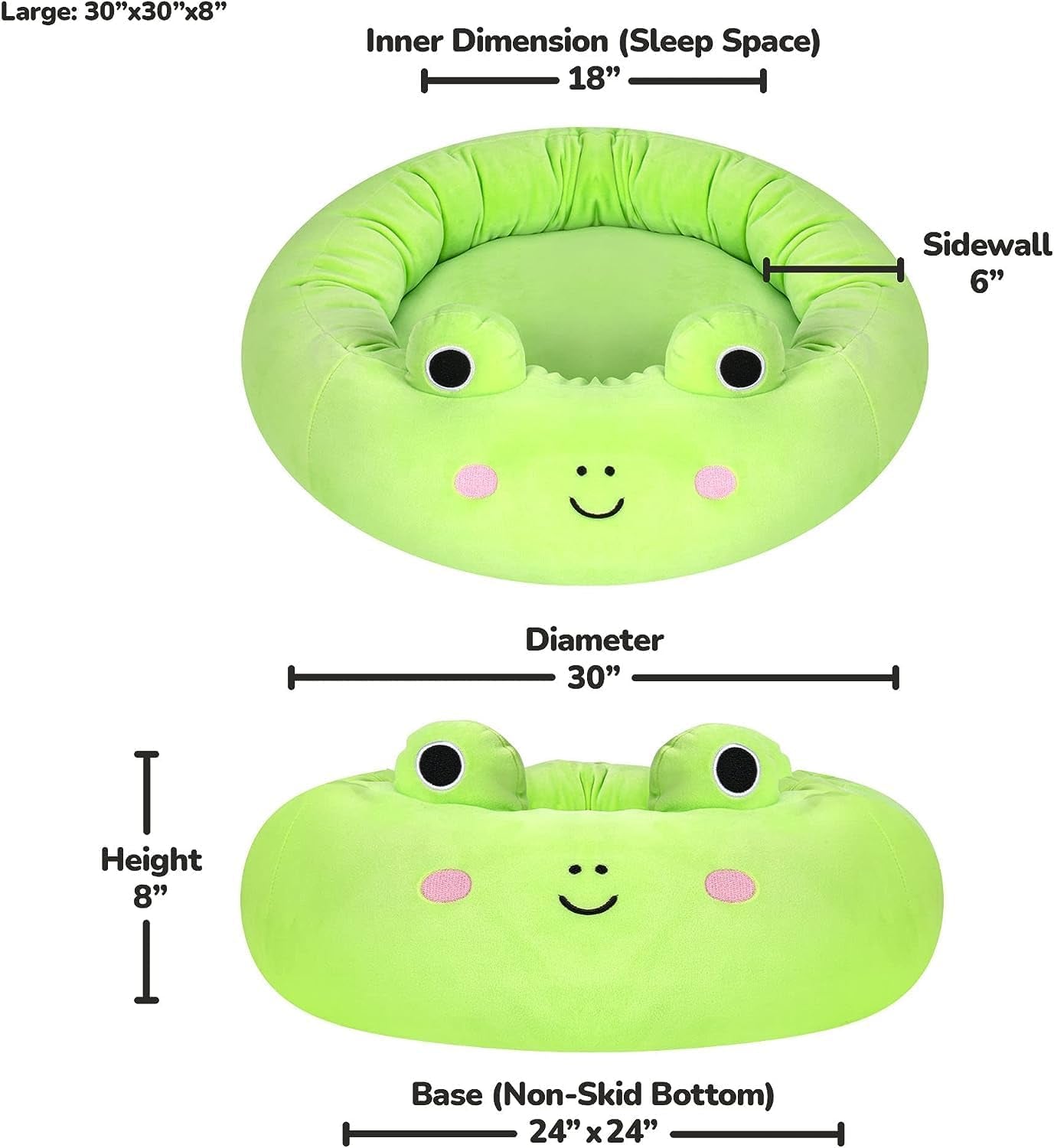 20-Inch Wendy Frog Pet Bed - Small Ultrasoft Official Plush Pet Bed