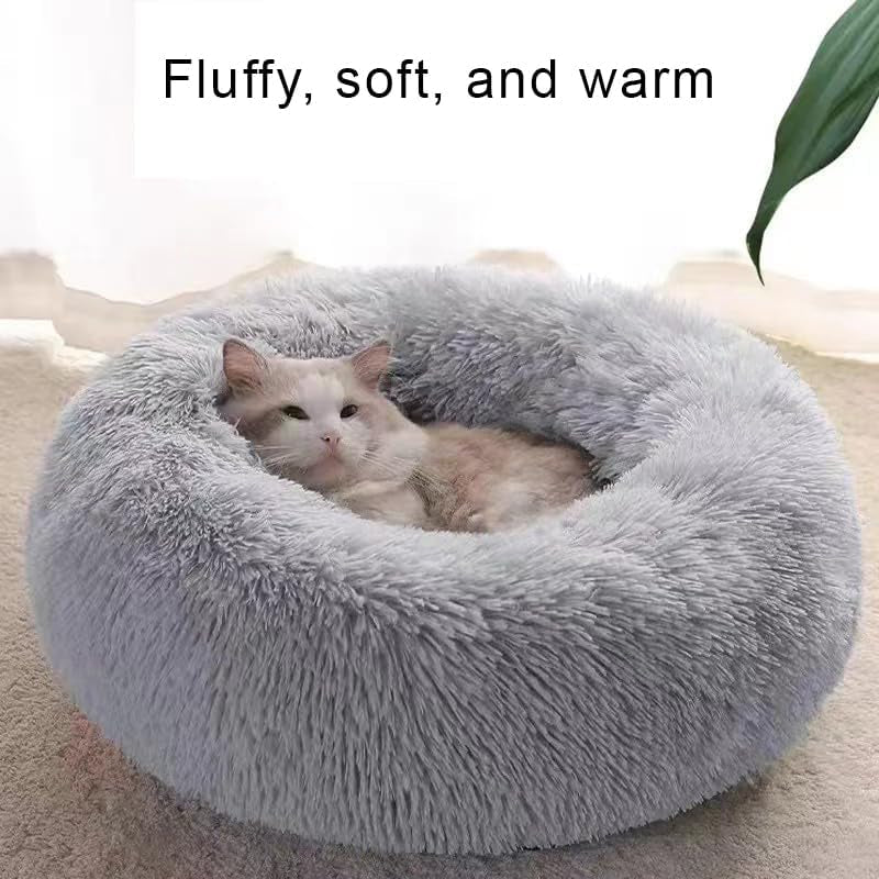 Cat Beds for Indoor Cats, 20 Inch Dog Bed for Small Melium Large Dogs, Washable-Round Pet Bed for Puppy and Kitten with Slip-Resistant Bottom
