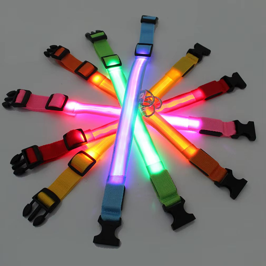 Led Usb Dog Collar Pet Dog Night Luminous Charge Collar Led Night Safety Flashing Glow Dog Loss Prevention Collar Pet Accessorie
