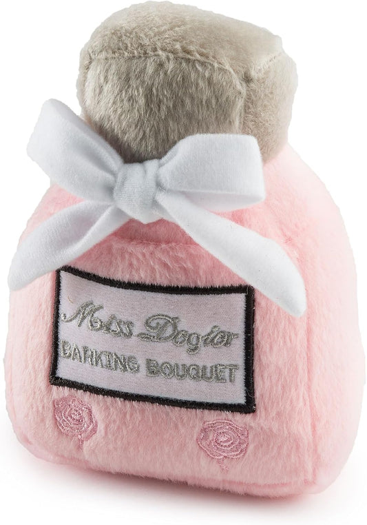 Miss Dogior Perfume, Plush Designer Dog Toys with Interactive Squeaker, Stimulating Pet Enrichment, Machine-Washable & Safe Materials for All Breeds, One Size