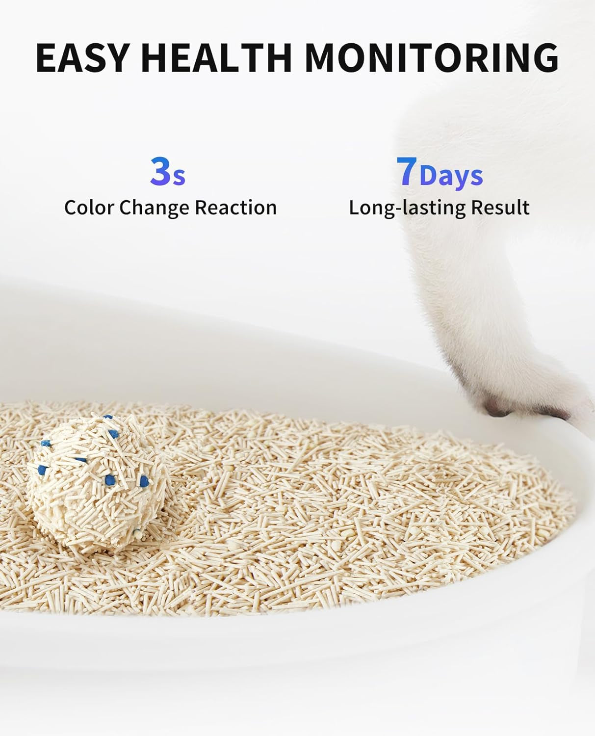 2024 New Occult Blood Monitoring Cat Litter, Mixed Tofu Bentonite Cat Litter, Ultra Absorbent Clumping Cat Litter, Odor Control and Dust Free