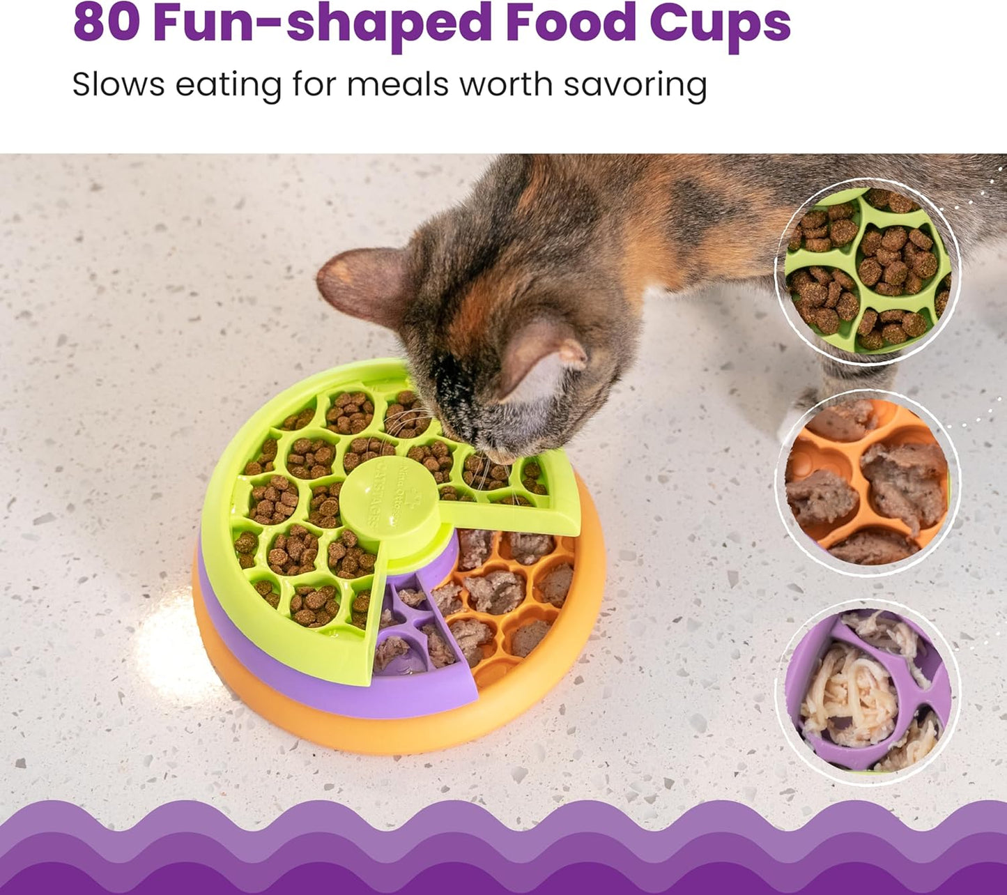 Kitty Lickin' Layers Multilayered Cat Fun Feeder Cat Treat Puzzle