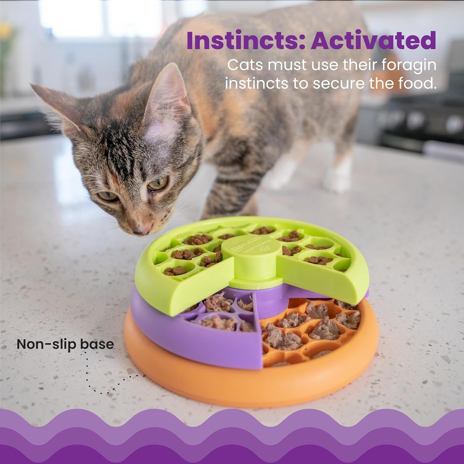 Kitty Lickin' Layers Multilayered Cat Fun Feeder Cat Treat Puzzle
