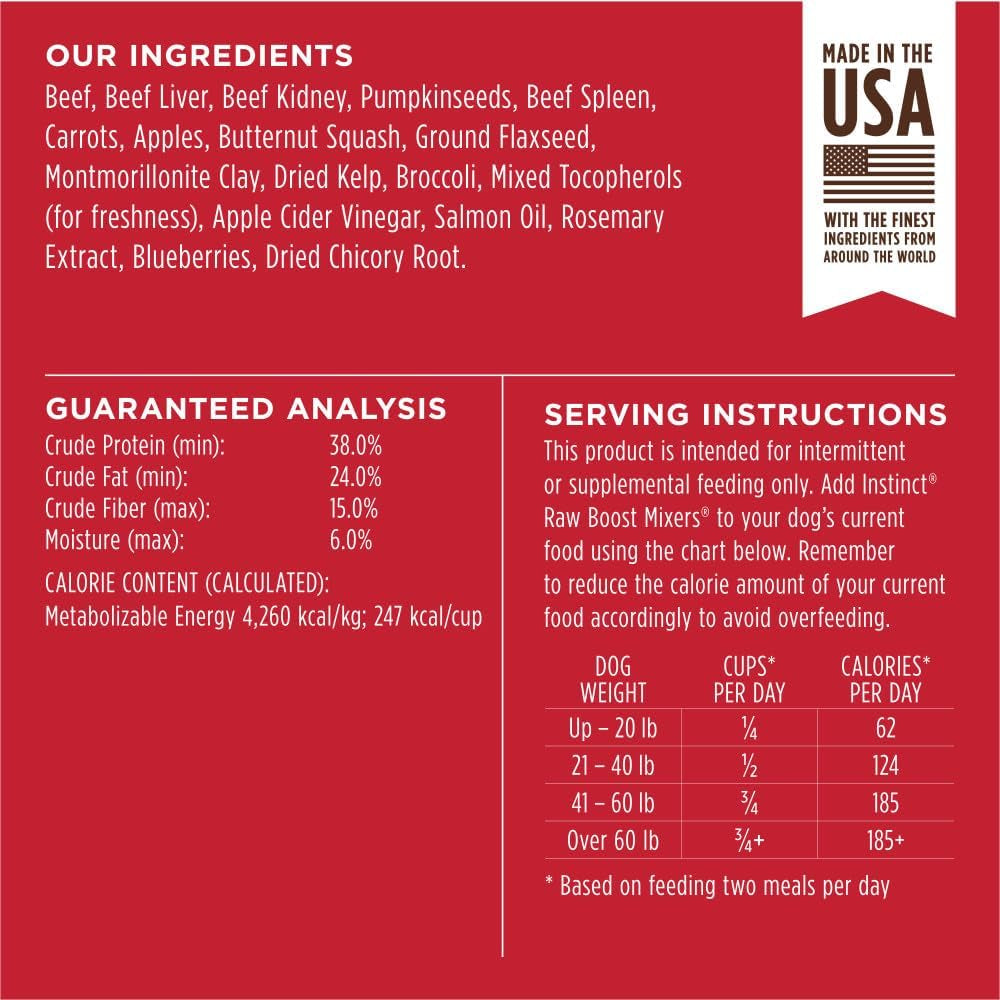 Raw Boost Mixers Freeze Dried Dog Food Toppers for Dry Food, Grain Free Dog Food Toppers with Beef for Dogs, 14 Oz