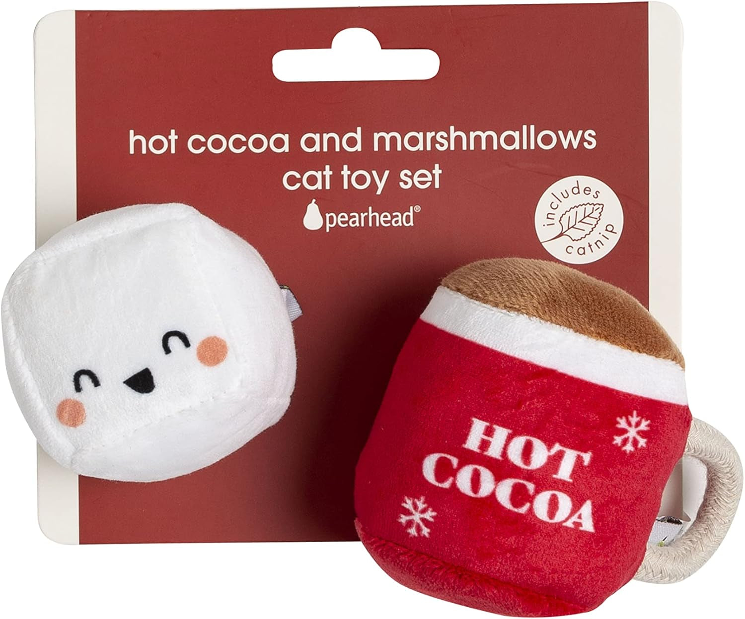 Hot Cocoa Christmas Cat Toy Set, Holiday Pet Owner Gift, Holiday Must Have Accessories, Plush Rattle and Crinkle Holiday Cat Toys, Set of 2